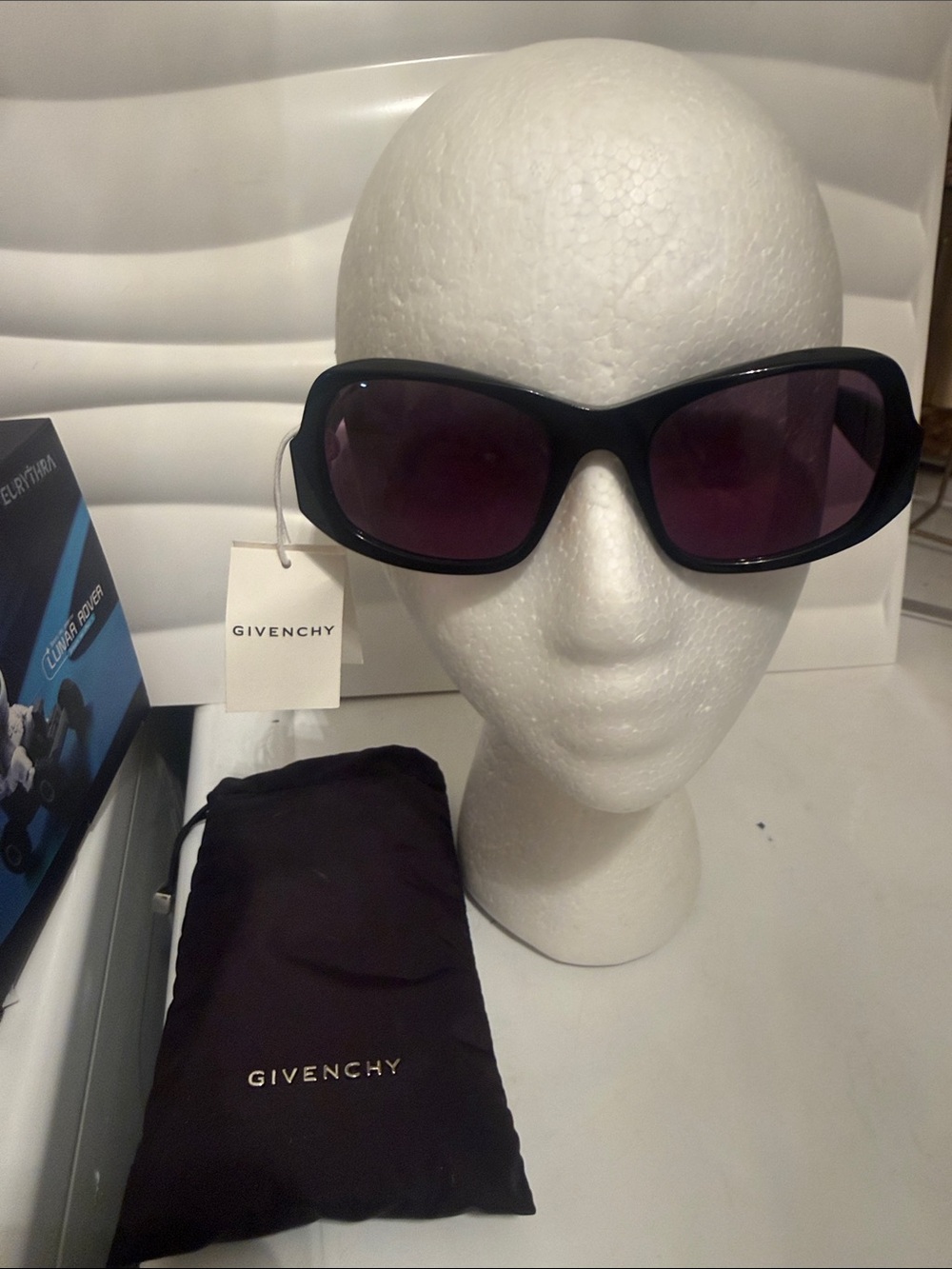Givenchy Black Frame Sunglasses with Purple Lenses
